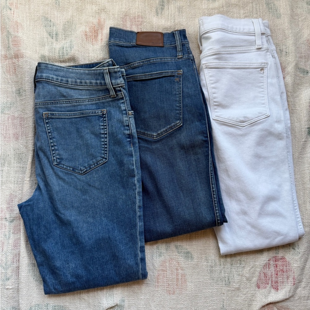 Ankle Jeans - Denim Blue and White - 2 Madewell and 1 Chicos